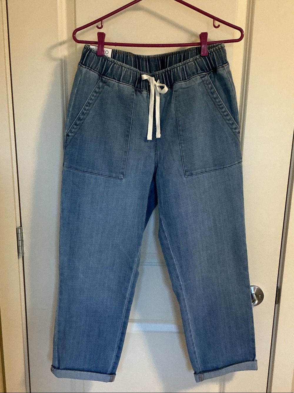 Buffalo David Bitton Light Blue Drawstring Cropped Jeans